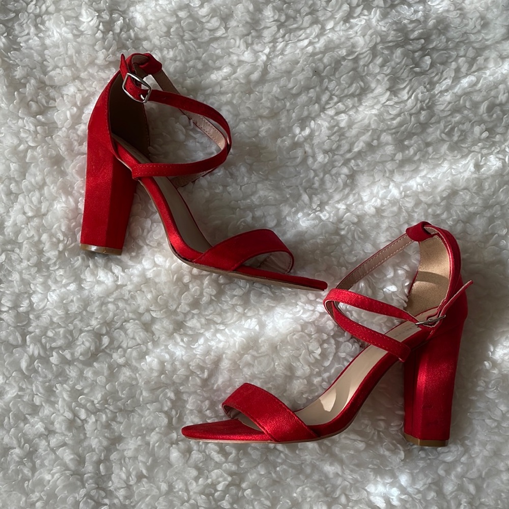 Nasty Gal Red Suede Heels